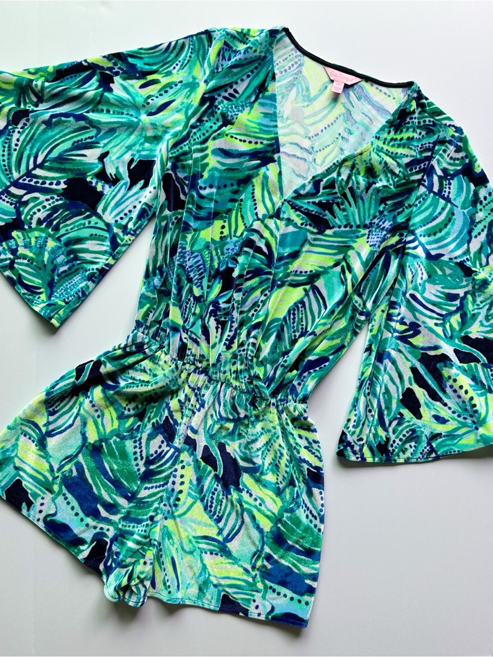 Lilly Pulitzer Viviana Romper Armadilly Tropical Velvet - Picture 2 of 5
